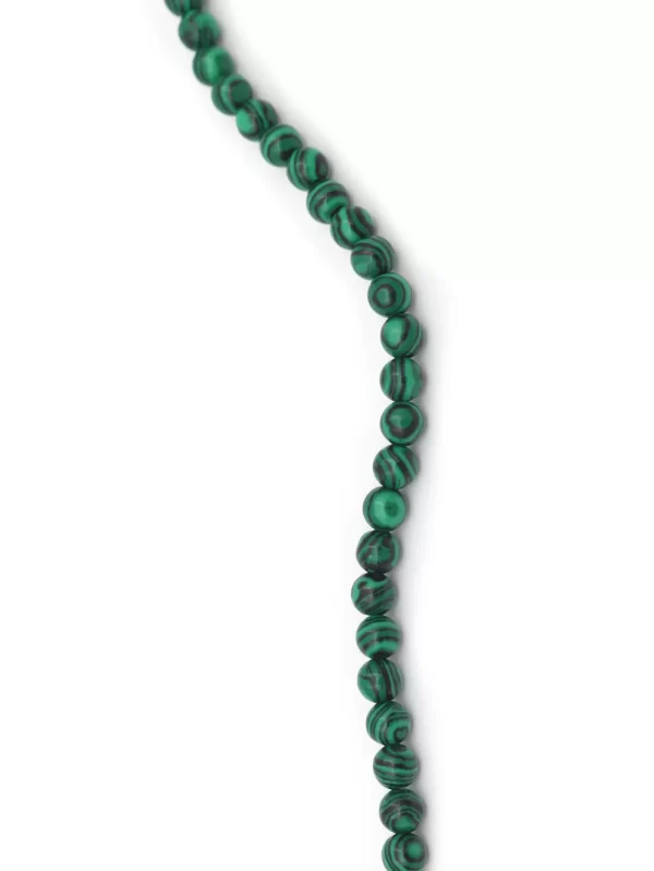 TIRA DE PIEDRA PULIDA EN BOLITAS MALAQUITA - 6mm