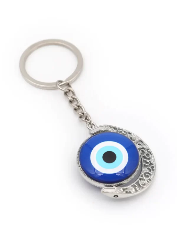 LLAVERO DE OJO TURCO GIRABLE CON ARO DE METAL