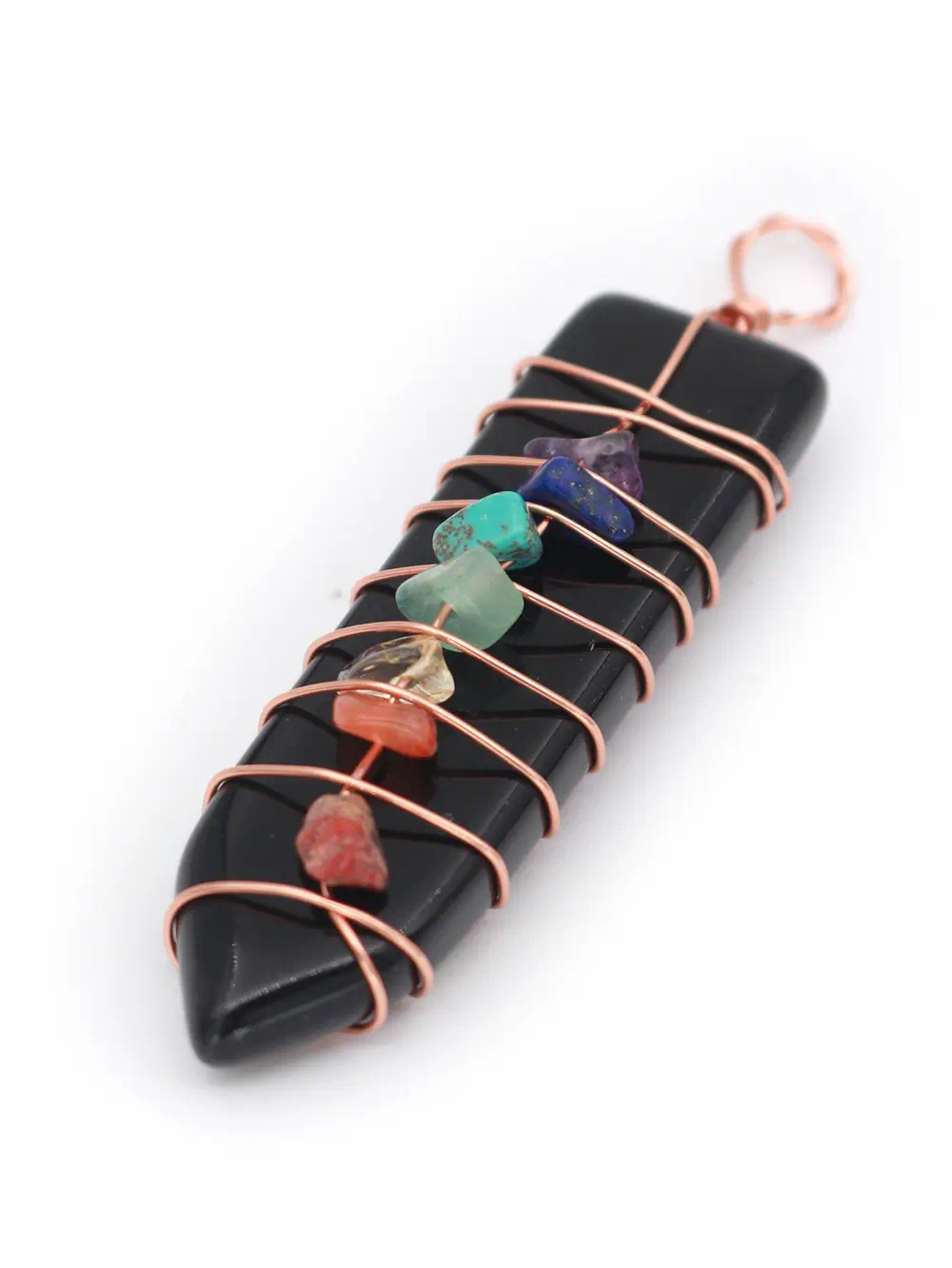 DIJE DE PIEDRA ONIX FORMA PÉNDULO CON 7 PIEDRA PEQUEÑAS