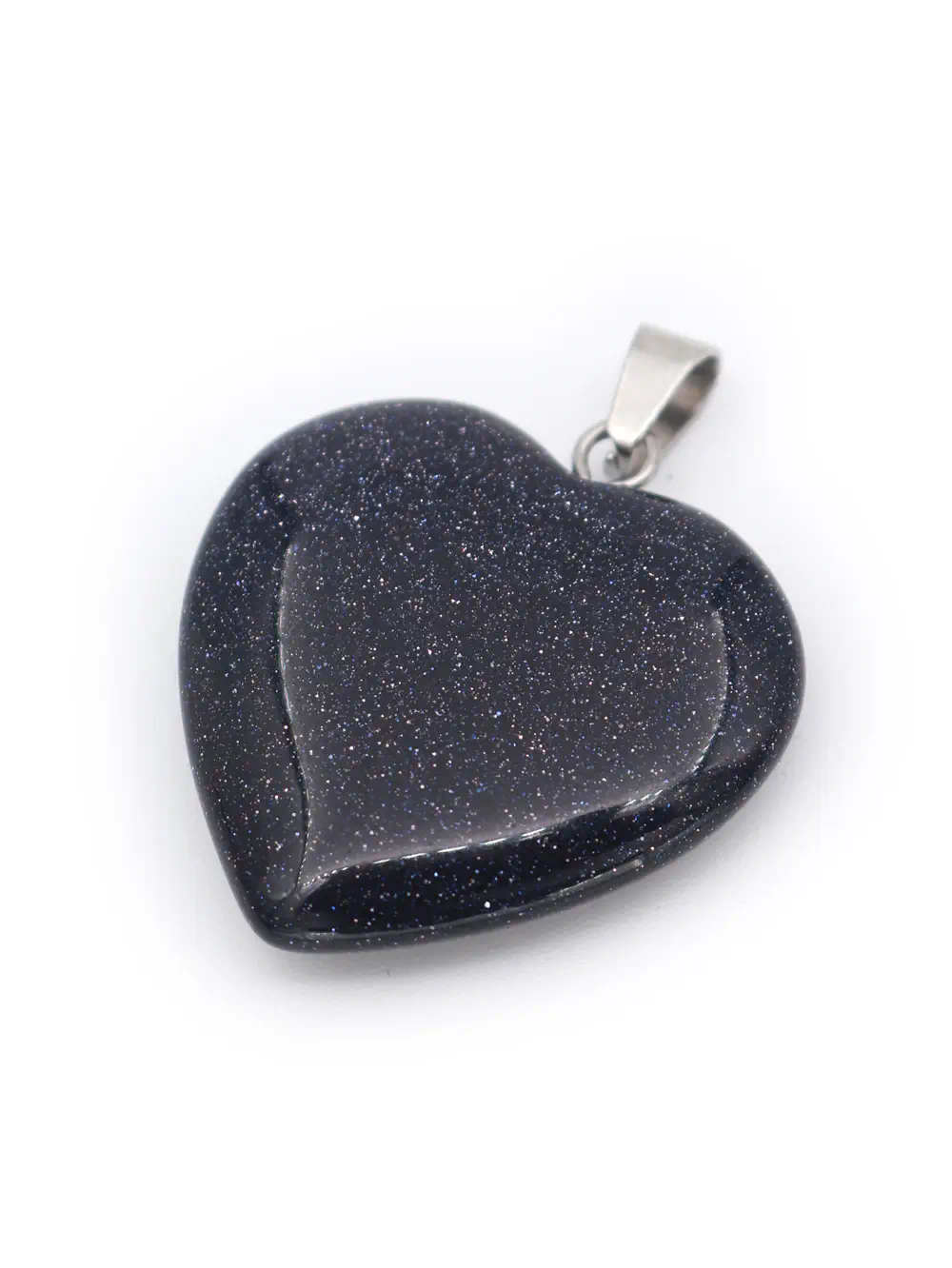 DIJE DE PIEDRA LLUVIA DE ORO EN FORMA DE CORAZÓN PLANO