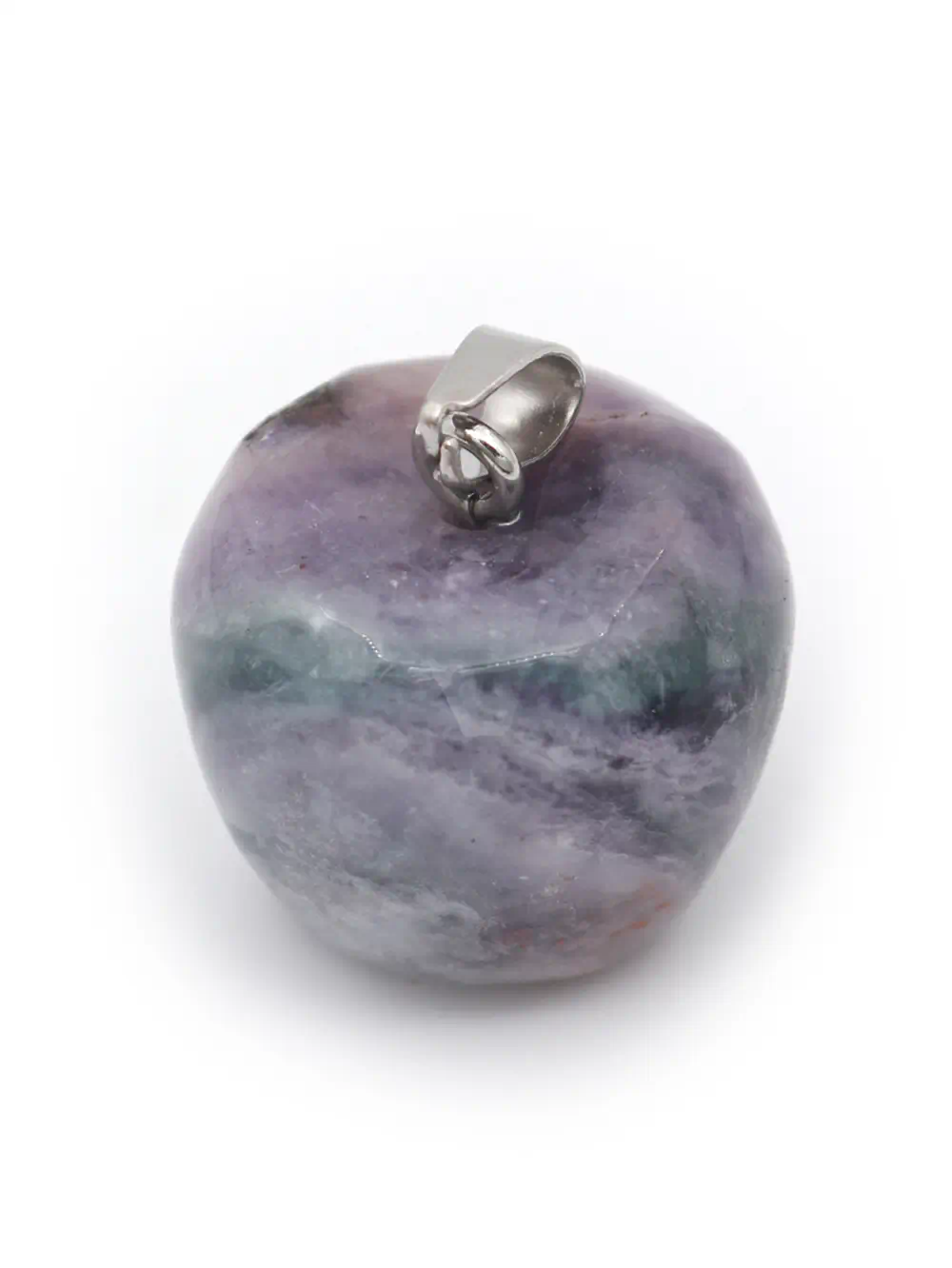 DIJE DE PIEDRA AGATA MORADO EN FORMA DE MANZANA