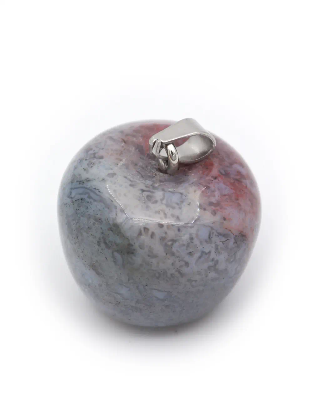 DIJE DE PIEDRA AGATA AHUMADO EN FORMA DE MANZANA