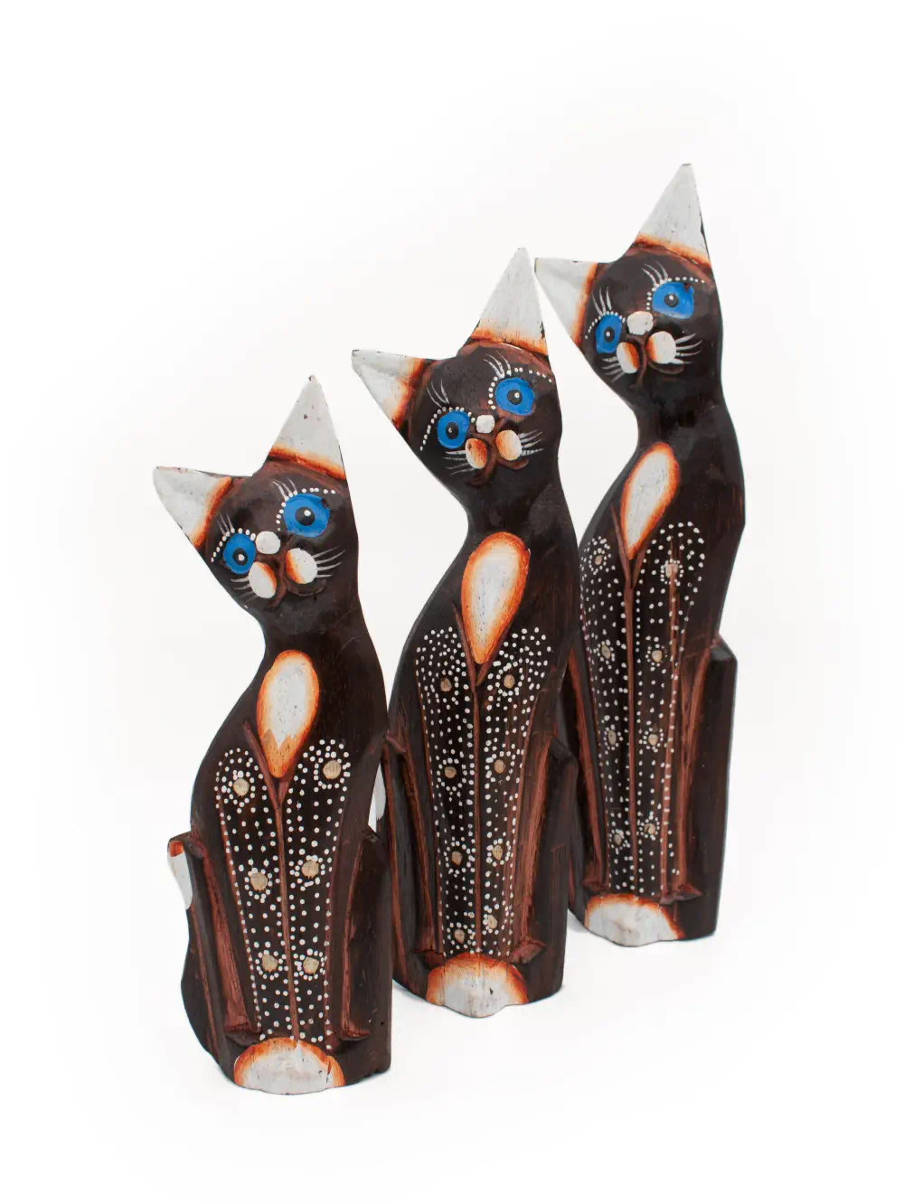 SET DE 3 GATOS MARRONES