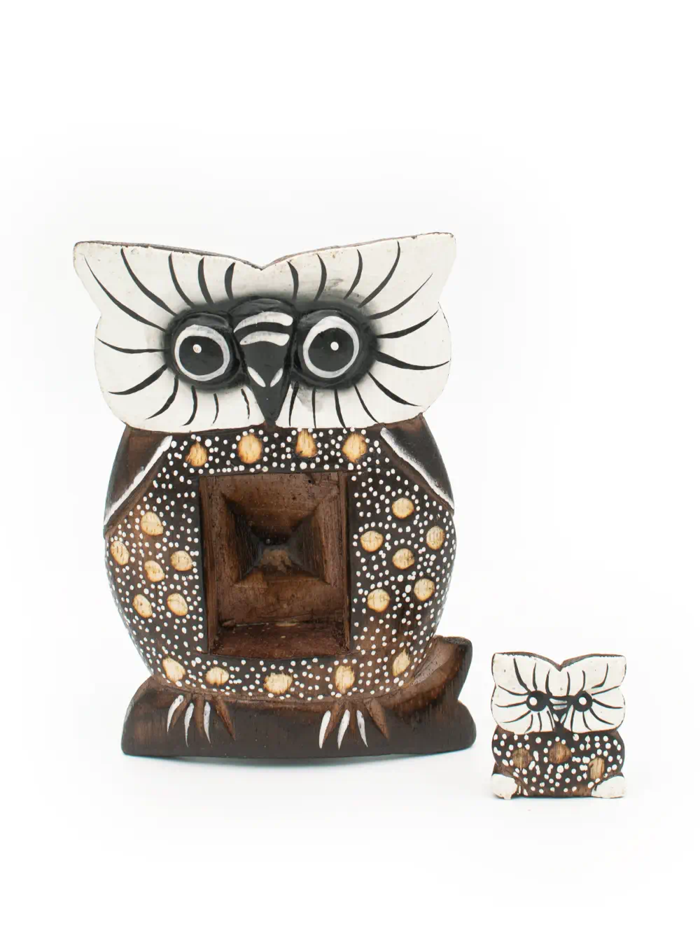BÚHO CON BEBE DE MADERA - Imagen 2