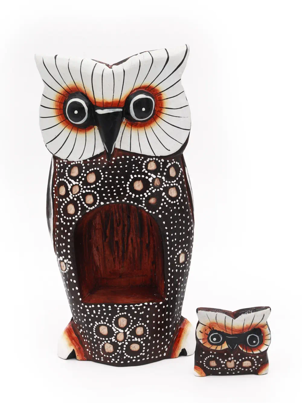 BÚHO CON BEBE DE MADERA - Imagen 2