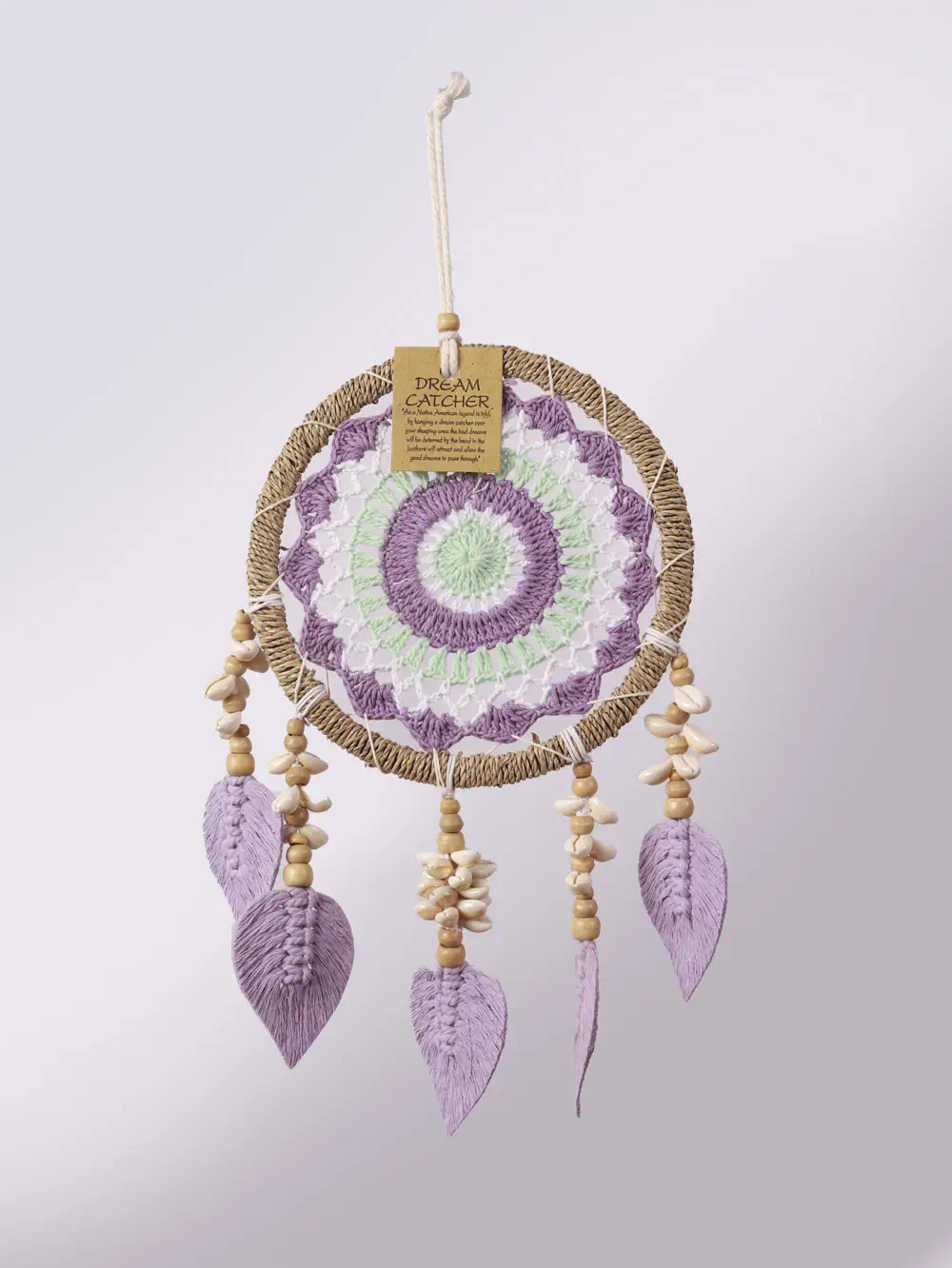 ATRAPASUEÑO BUZIOS CROCHET MORADO