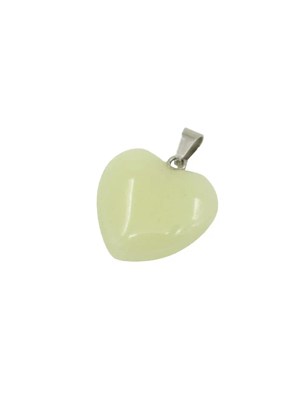 DIJE DE PIEDRA LUMINOSA VERDE EN FORMA DE CORAZÓN