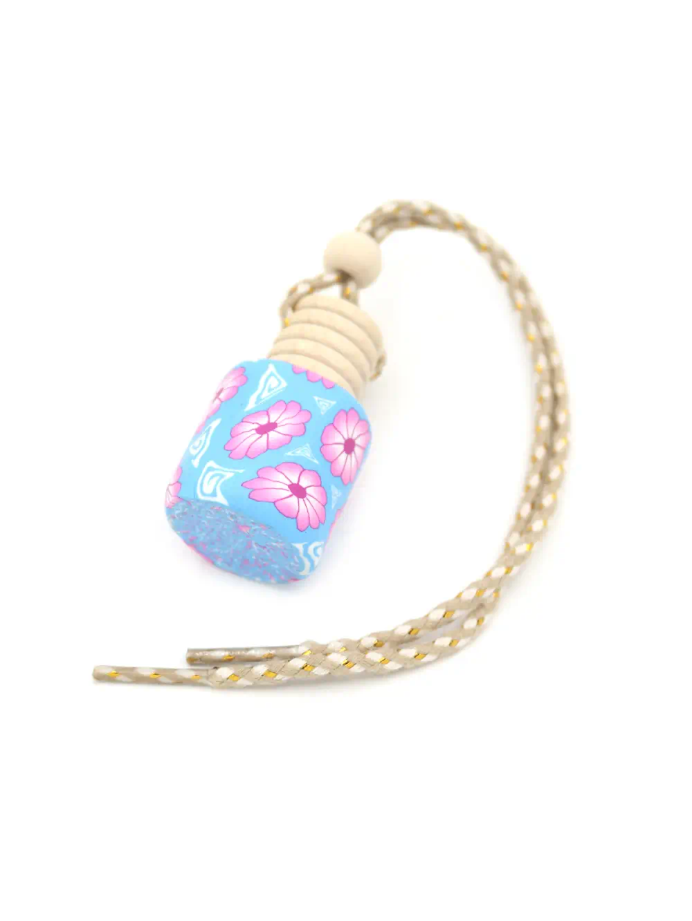 BOTELLITA COLGANTE DE VIDRIO CON DISEÑO DE FLORES-D - Imagen 2