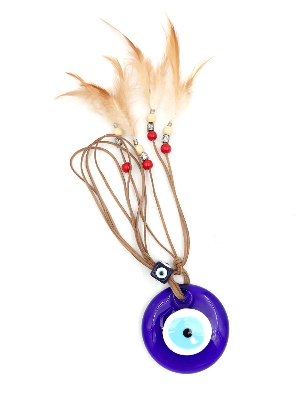 COLGANTE DE OJO TURCO CON PLUMAS