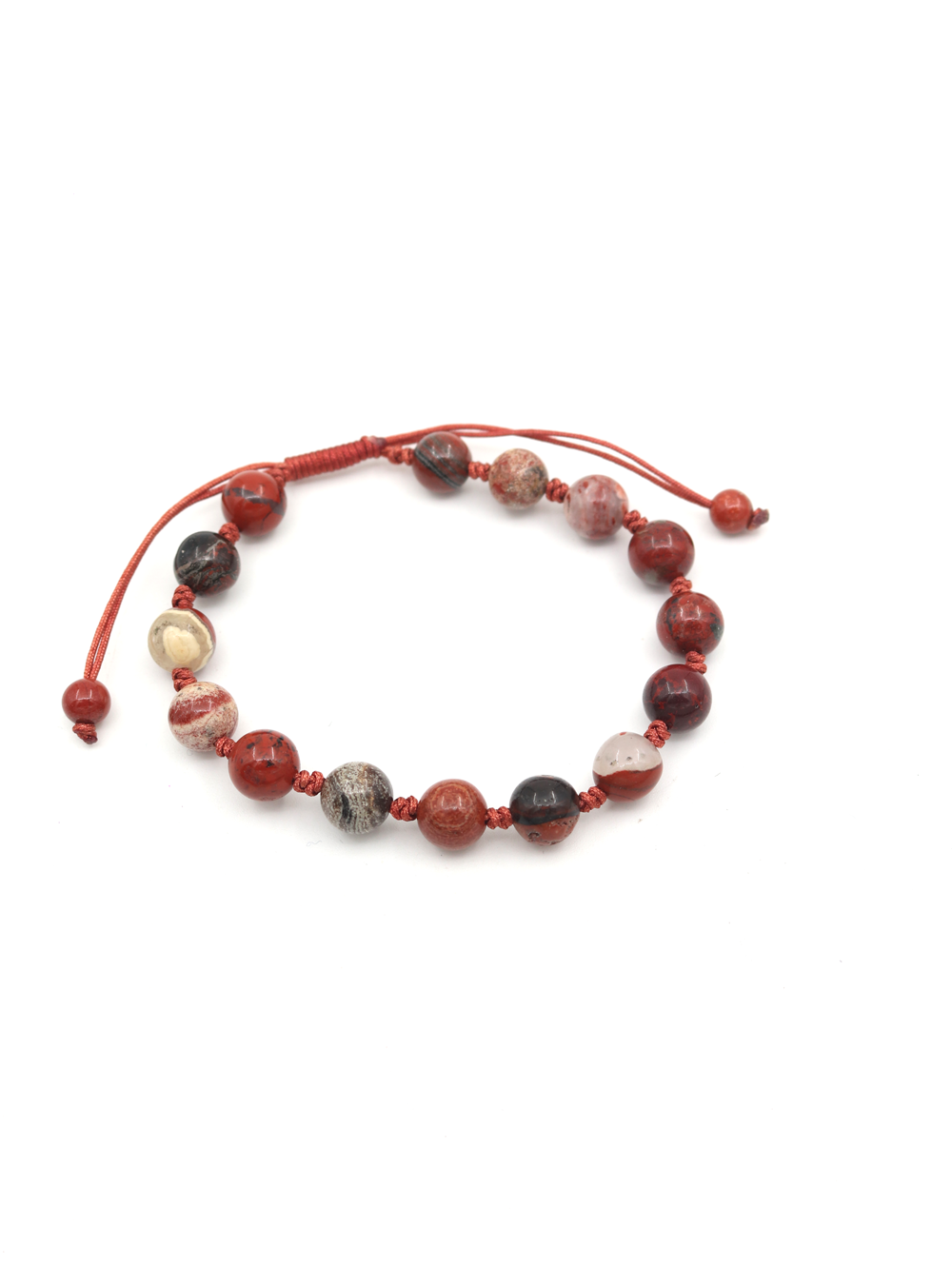 PULSERA DE HILO CON PIEDRA JASPE ROJO
