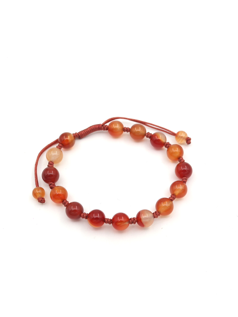 PULSERA DE HILO CON PIEDRA AGATA ROJO